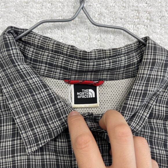 The North Face Button Up Gray Plaid Shirt Outdoors Hiking Shirt Mens ~XL *Read* - Picture 3 of 16
